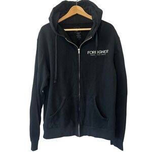 Foreigner Jukebox Hero Tour 2021-2022 Zip Up Hoodie Black Mens L The Thread Shop